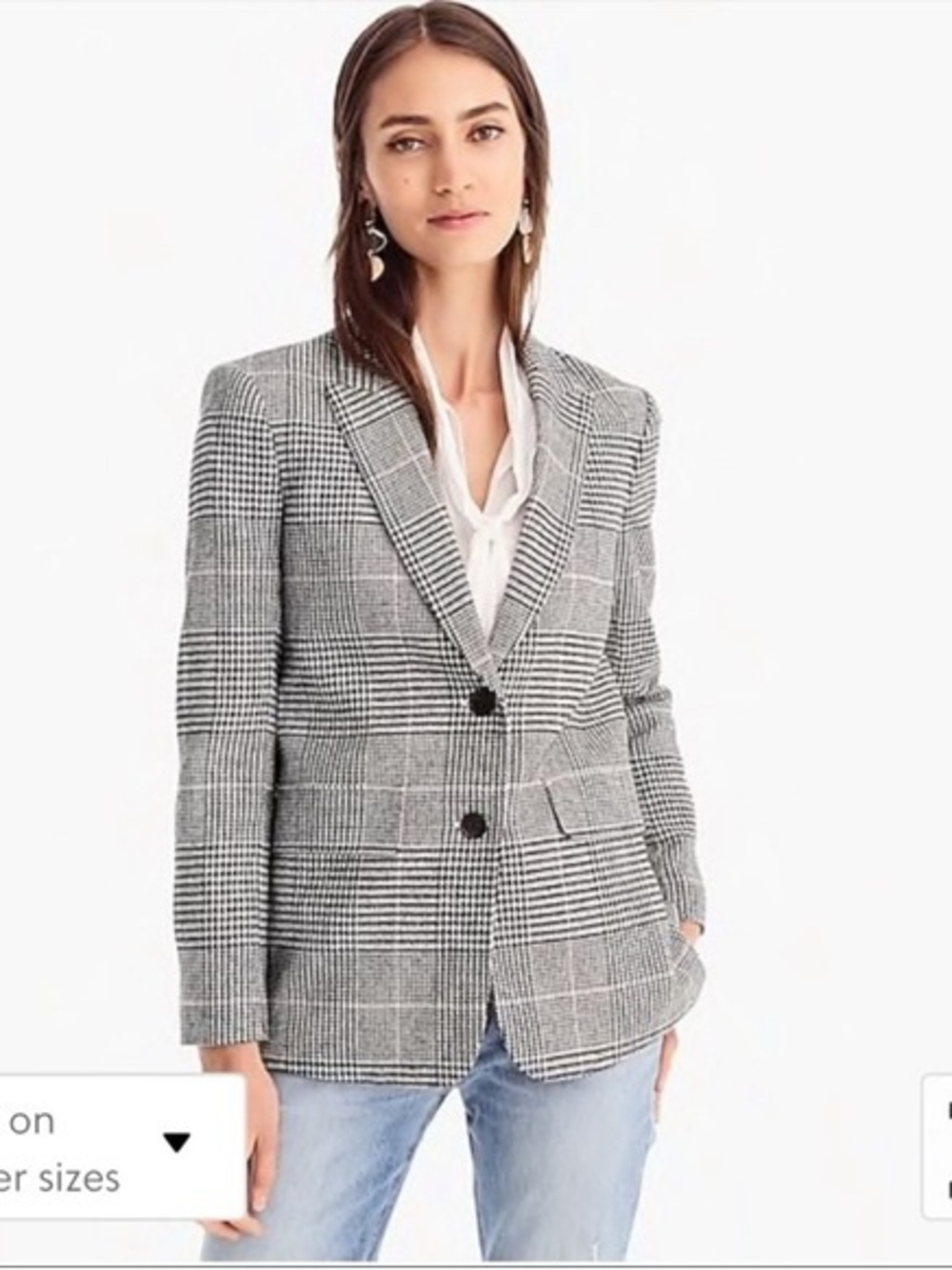 J.Crew Classic Black ,White ,Pink Glen Plaid Blazer